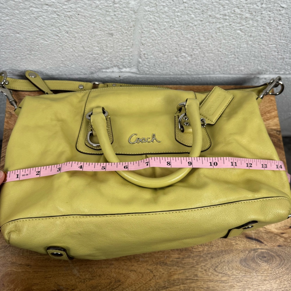 Coach Ashley Satchel Leather Bag – Key Lime Green - Picture 12 of 14